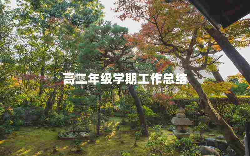 高二年级学期工作总结
