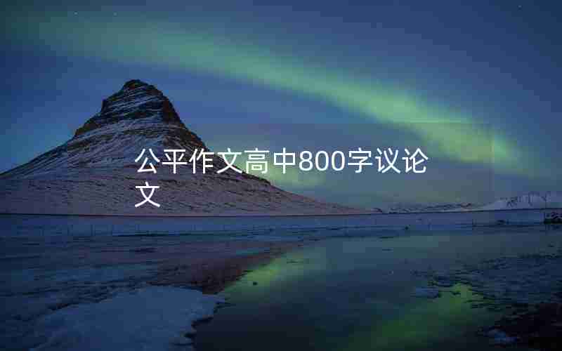 公平作文高中800字议论文