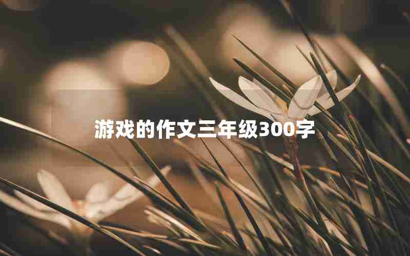 游戏的作文三年级300字