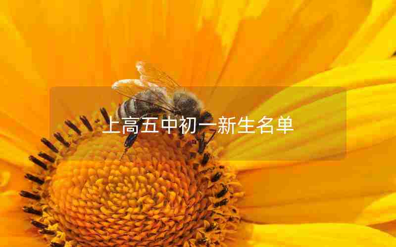 上高五中初一新生名单