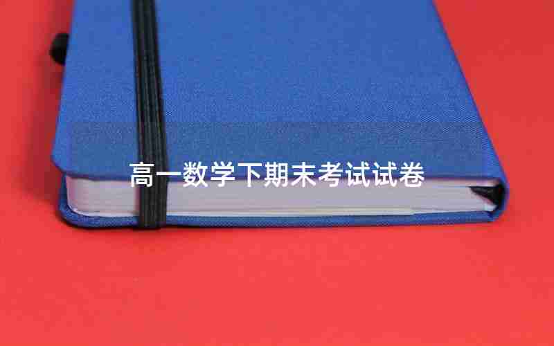 高一数学下期末考试试卷