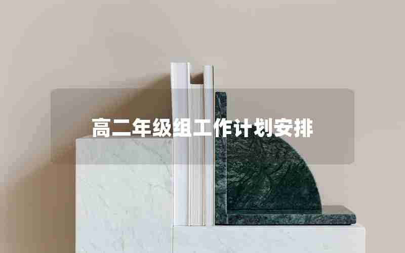 高二年级组工作计划安排