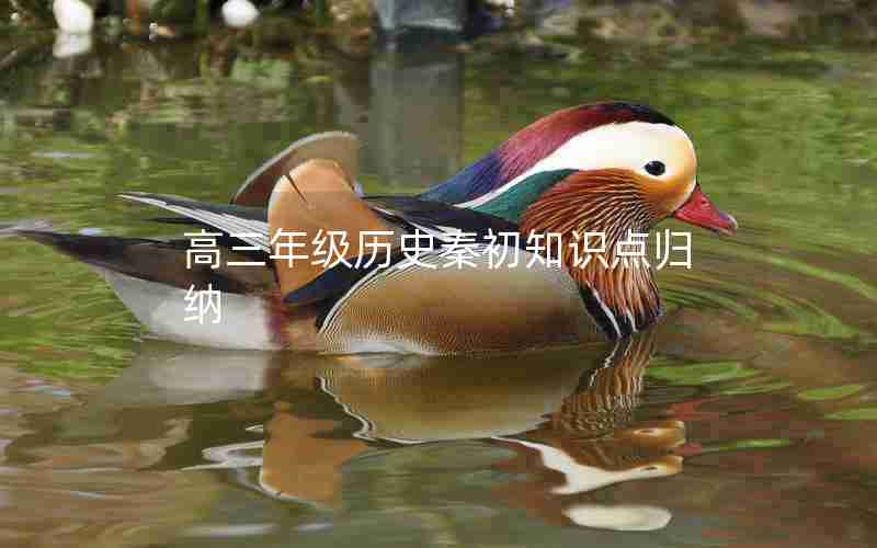 高三年级历史秦初知识点归纳
