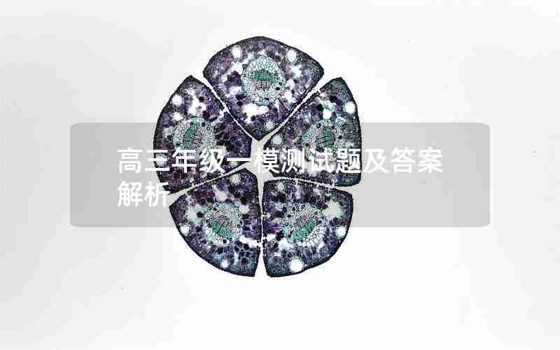 高三年级一模测试题及答案解析