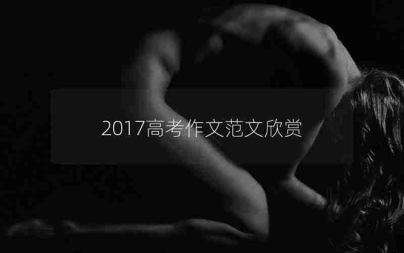 2017高考作文范文欣赏