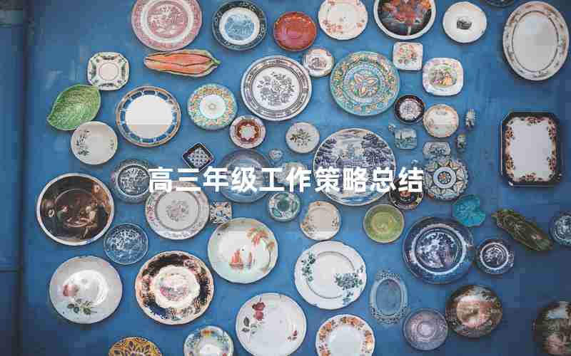 高三年级工作策略总结