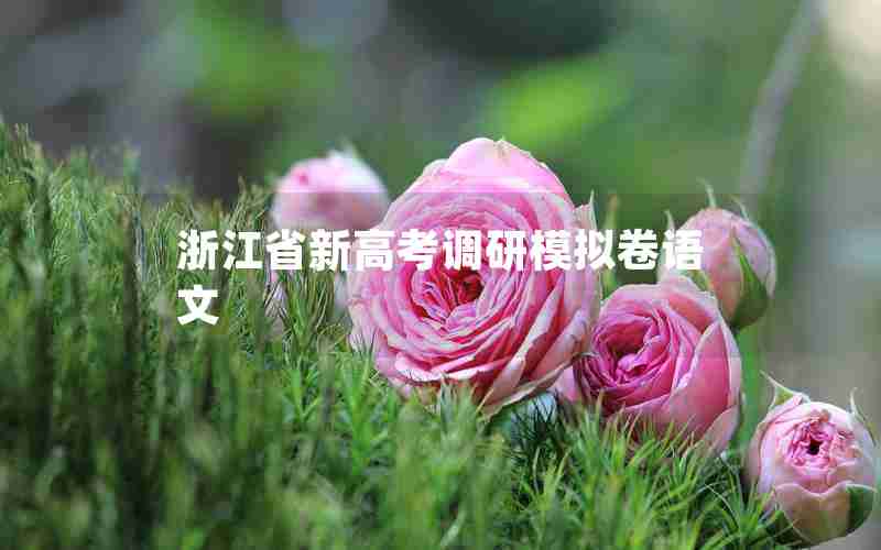 浙江省新高考调研模拟卷语文