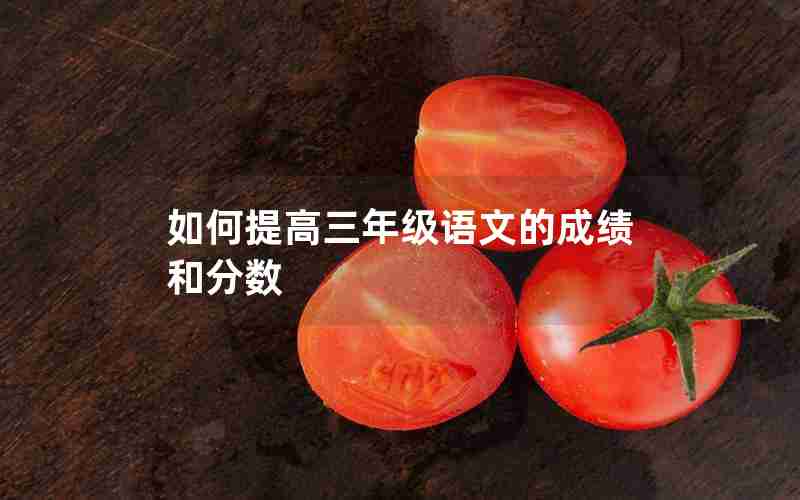 如何提高三年级语文的成绩和分数