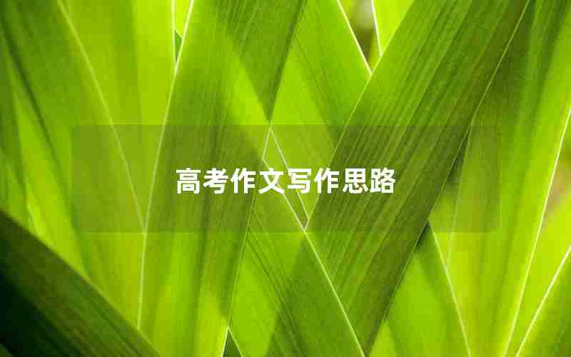 高考作文写作思路