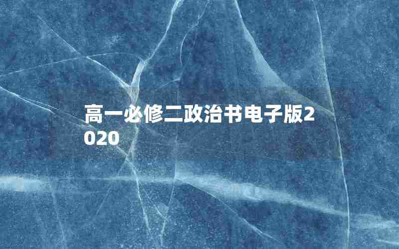 高一必修二政治书电子版2020