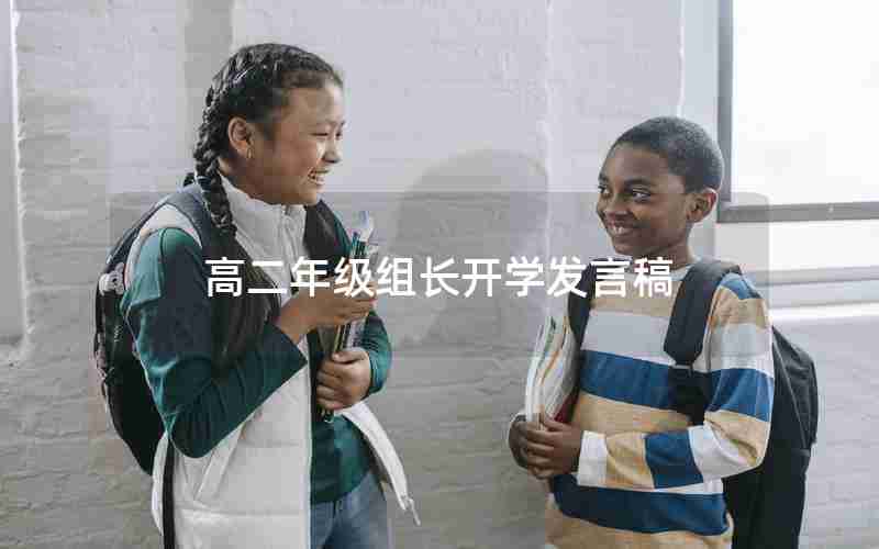高二年级组长开学发言稿