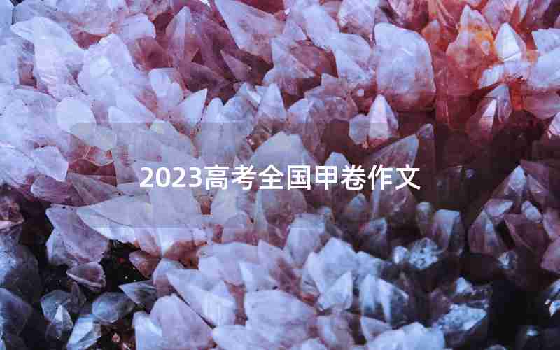 2023高考全国甲卷作文