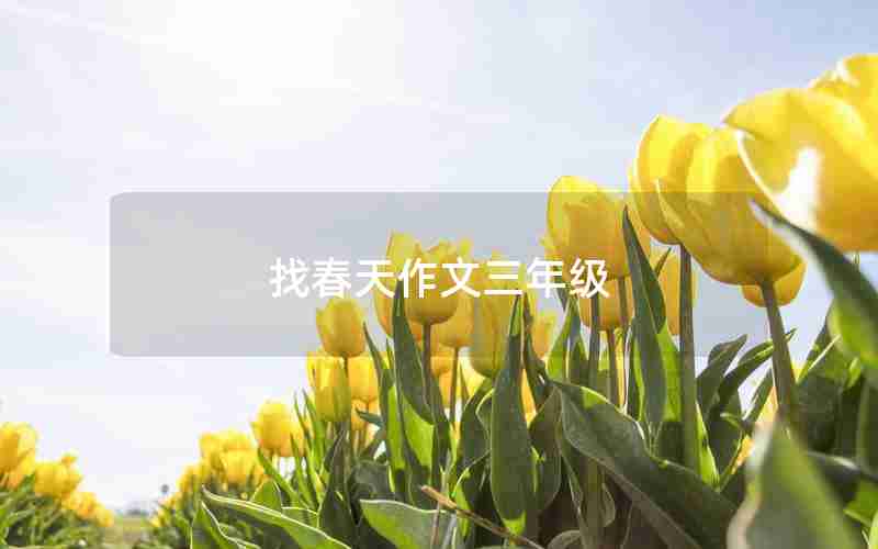 找春天作文三年级