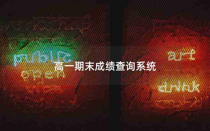 高一期末成绩查询系统