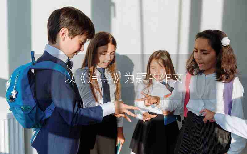 以《追寻》为题的作文