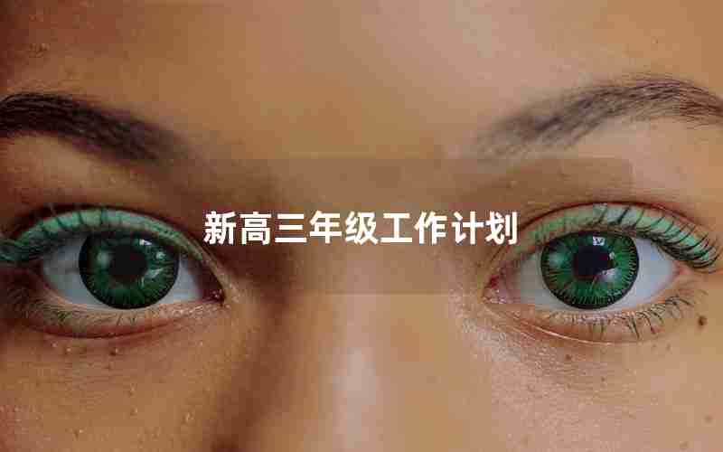 新高三年级工作计划