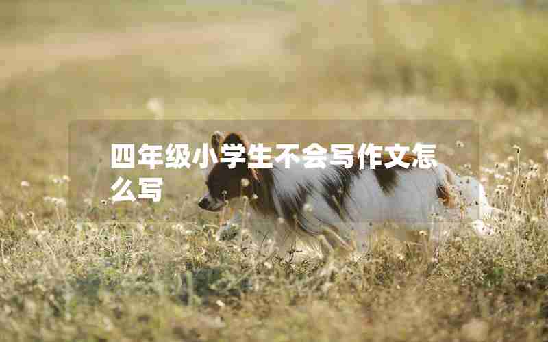 四年级小学生不会写作文怎么写