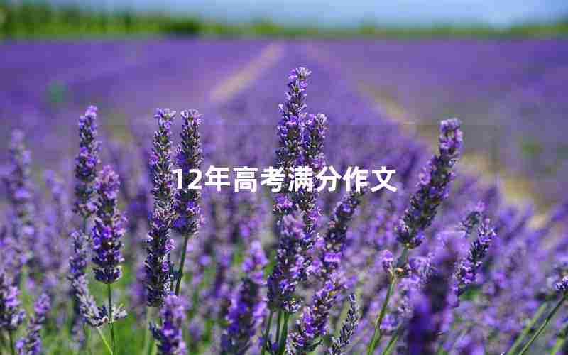 12年高考满分作文