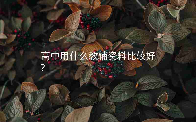 高中用什么教辅资料比较好?