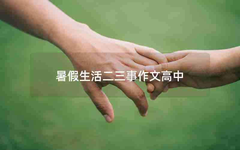暑假生活二三事作文高中