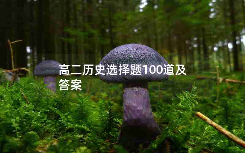 高二历史选择题100道及答案