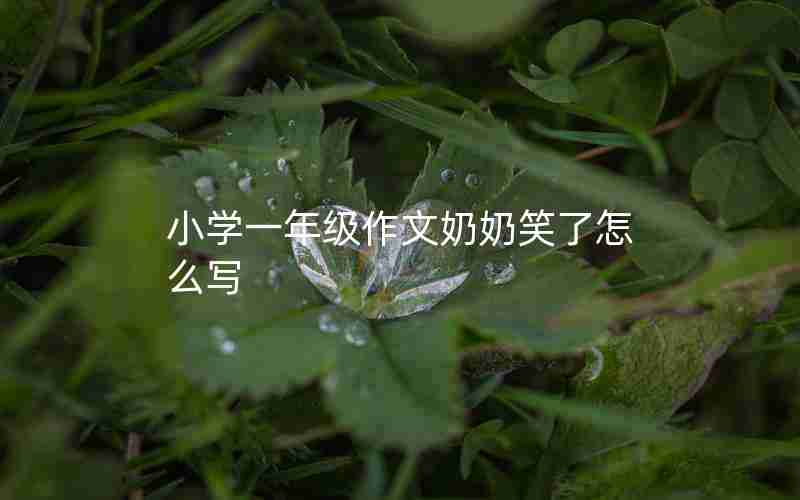 小学一年级作文奶奶笑了怎么写