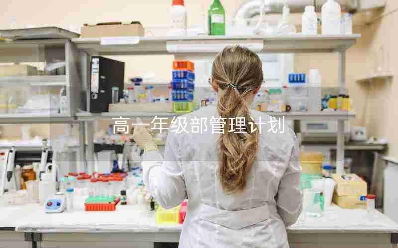 高一年级部管理计划