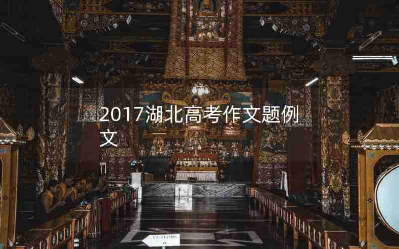 2017湖北高考作文题例文