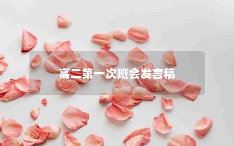 高二第一次班会发言稿