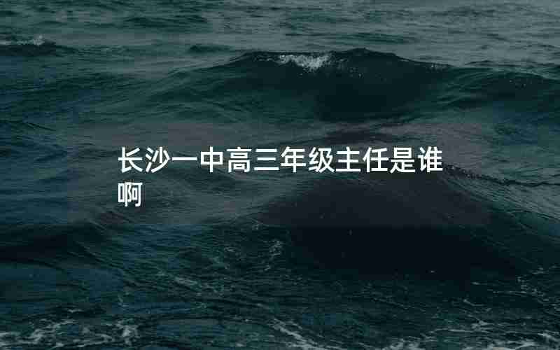 长沙一中高三年级主任是谁啊