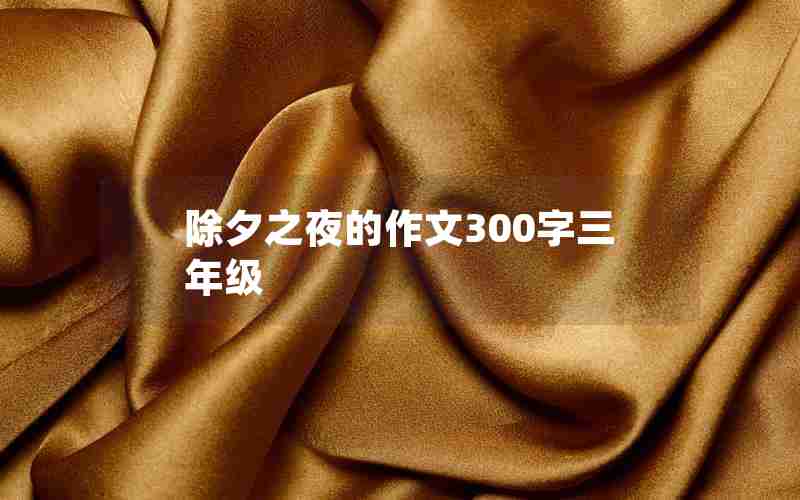 除夕之夜的作文300字三年级