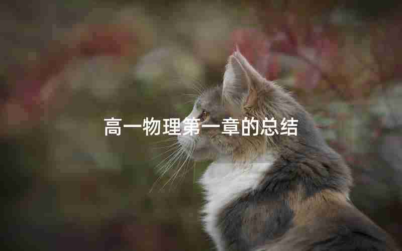 高一物理第一章的总结