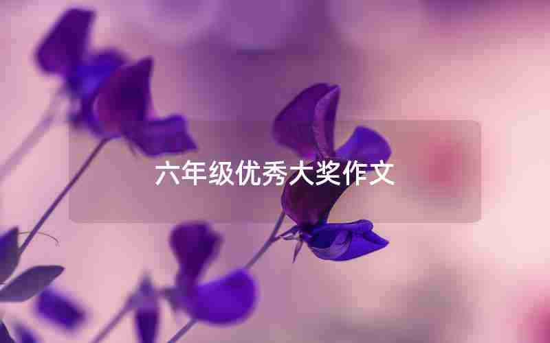 六年级优秀大奖作文