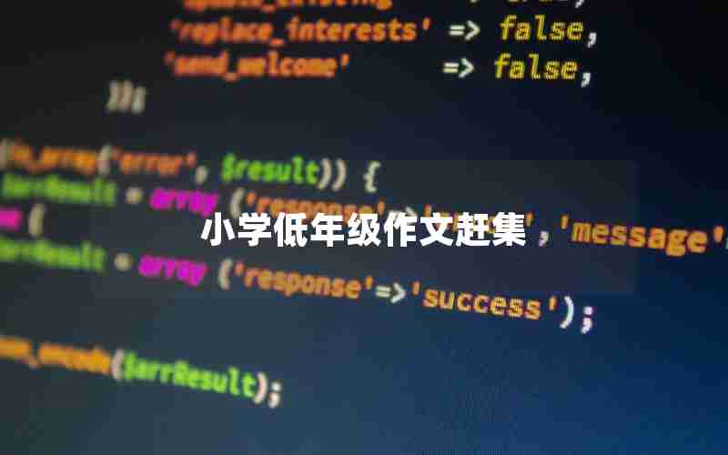 小学低年级作文赶集