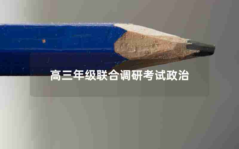 高三年级联合调研考试政治