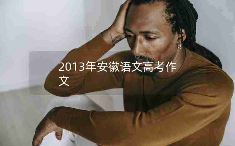 2013年安徽语文高考作文