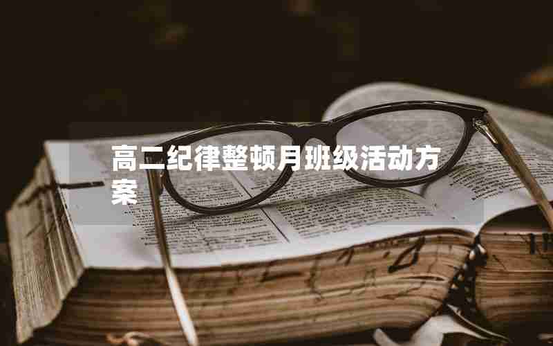 高二纪律整顿月班级活动方案