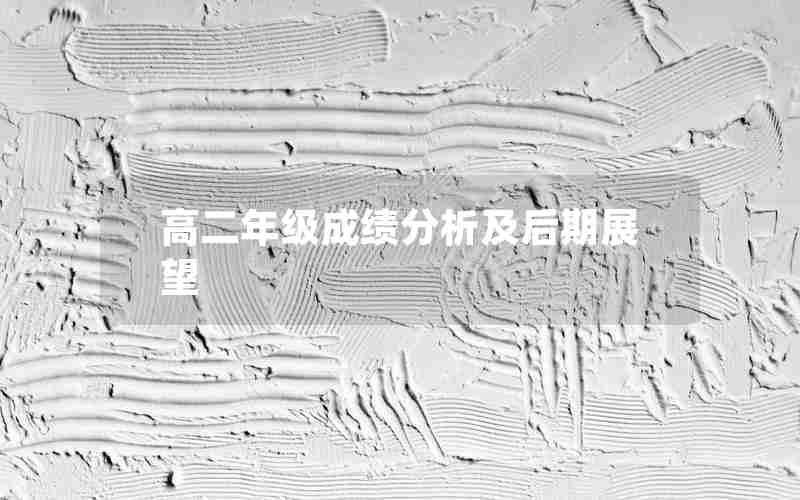 高二年级成绩分析及后期展望
