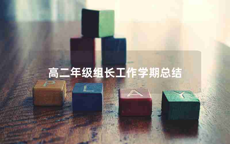 高二年级组长工作学期总结