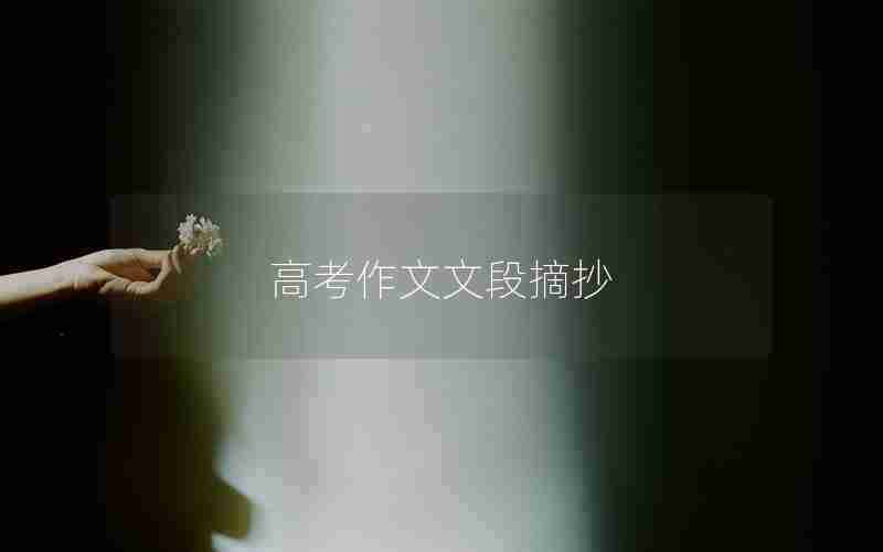 高考作文文段摘抄