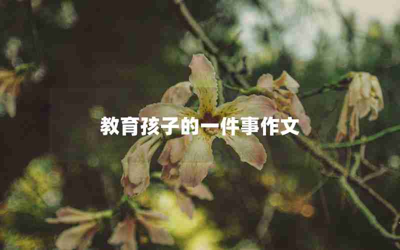 教育孩子的一件事作文