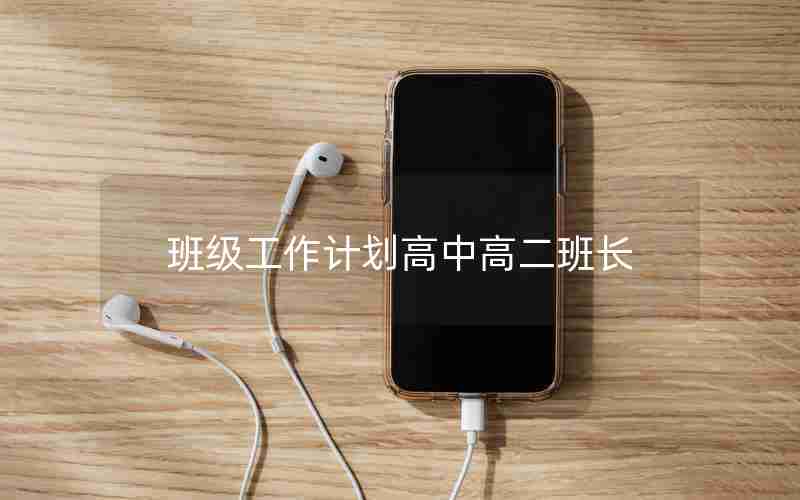 班级工作计划高中高二班长