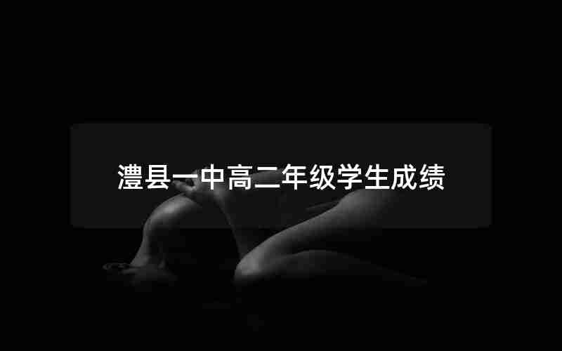 澧县一中高二年级学生成绩