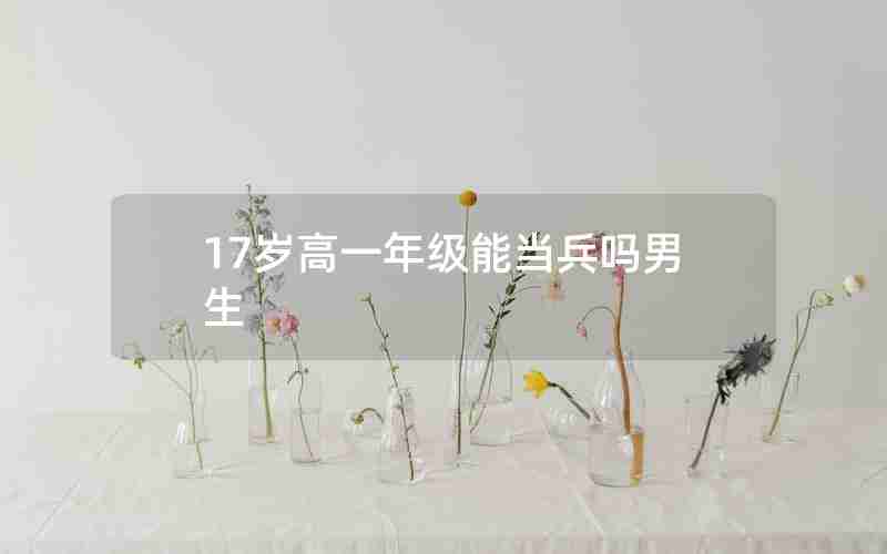 17岁高一年级能当兵吗男生