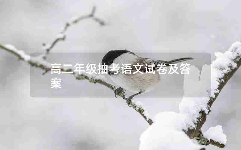 高二年级抽考语文试卷及答案