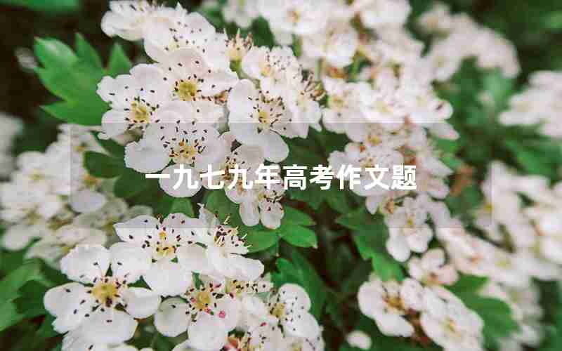 一九七九年高考作文题