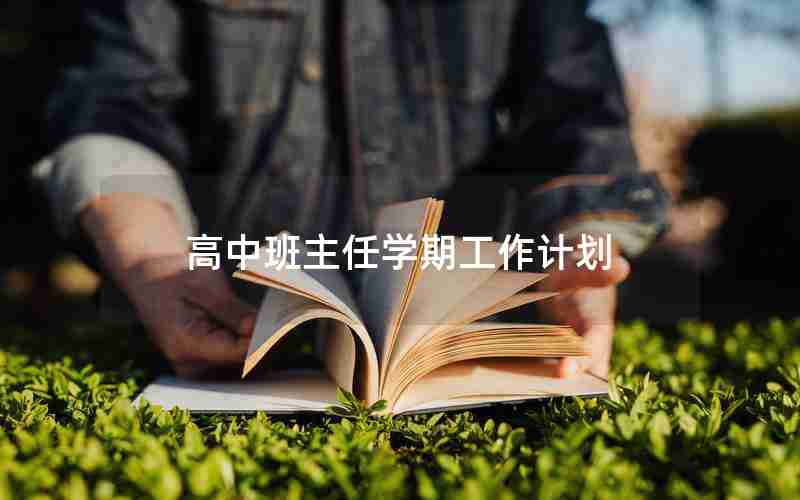 高中班主任学期工作计划