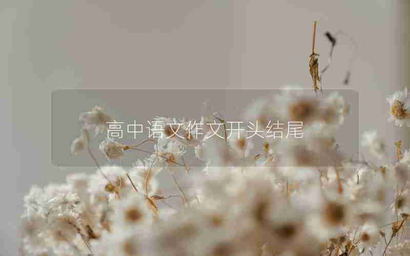 高中语文作文开头结尾