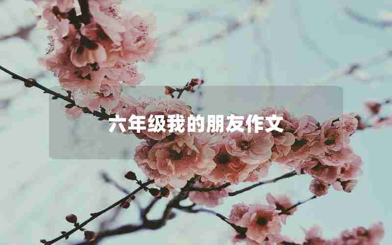 六年级我的朋友作文