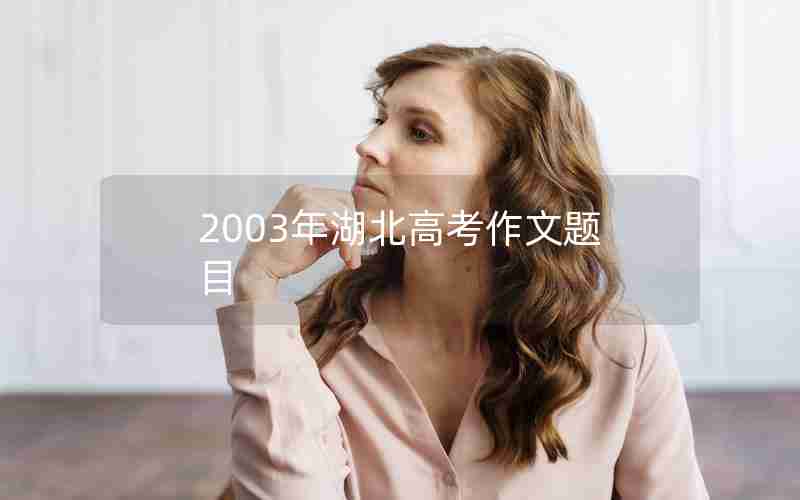 2003年湖北高考作文题目